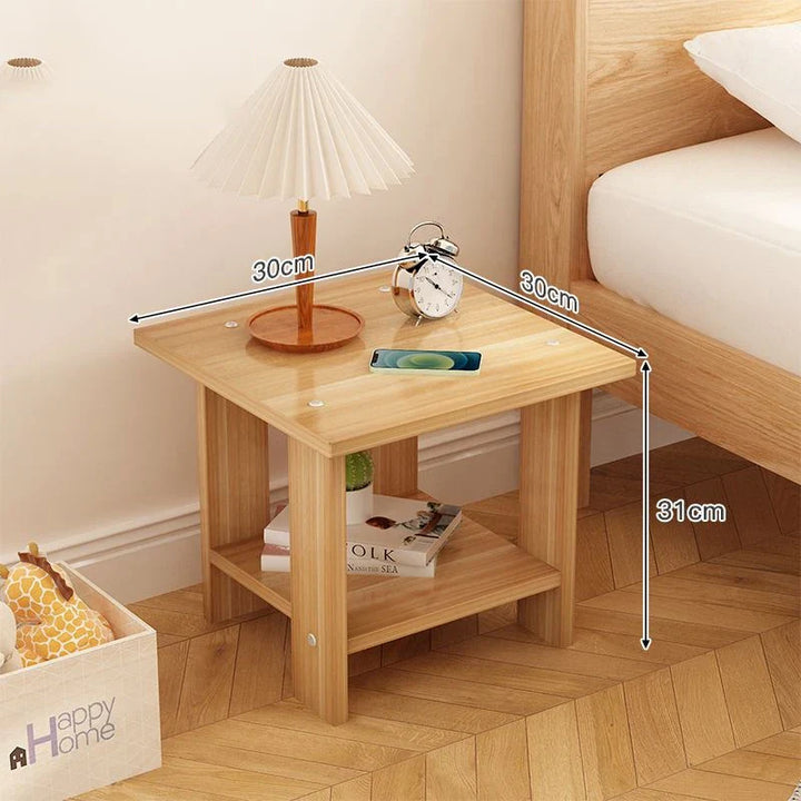 Skanto | Solid Tre Nachttbord med To Lag i Moderne Design