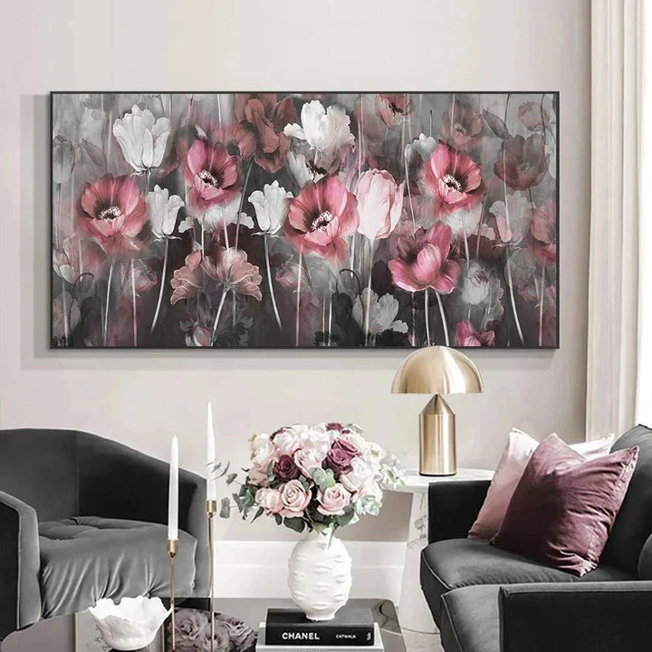 Stor Hvit Blomster Abstrakt Veggkunst Fine Art Lerretsutskrifter Moderne Botaniske Bilder For Stue Hotellrom Soverom Kunst Dekor | Skanto