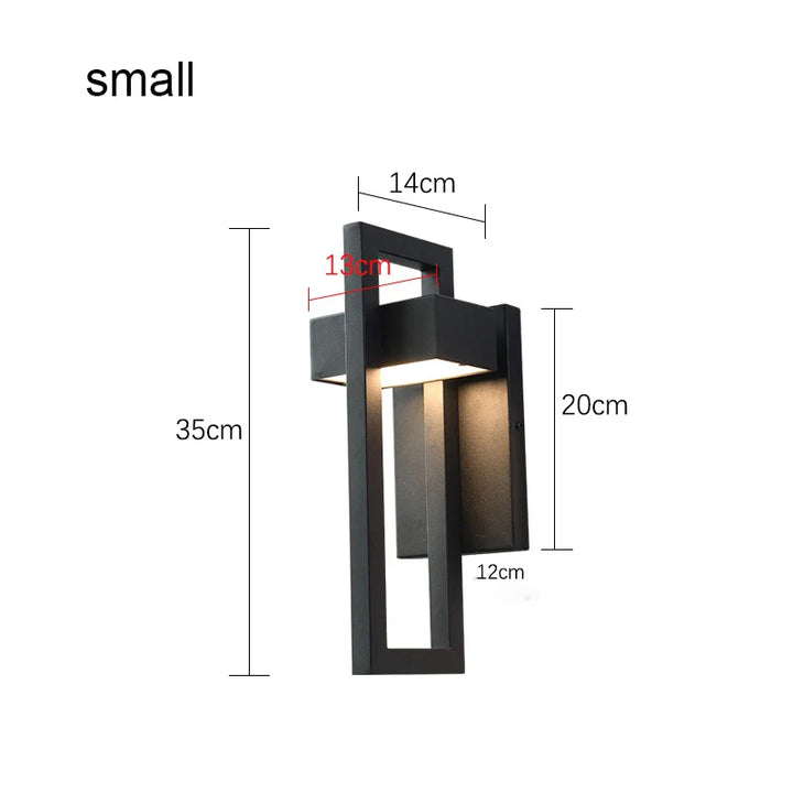 Skanto | LED Utendørs Vegglampe | Vanntett & Vintage Design | 10W | Svart Aluminium
