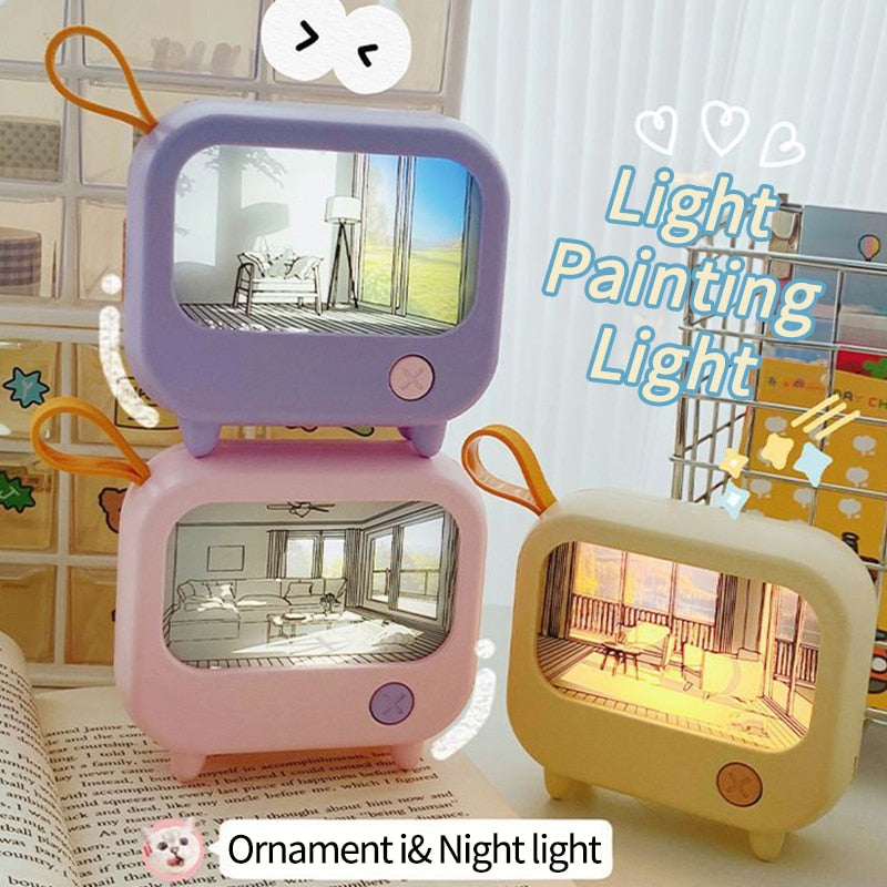 Mini Art TV Maling Dekor Nattlampe | Skanto