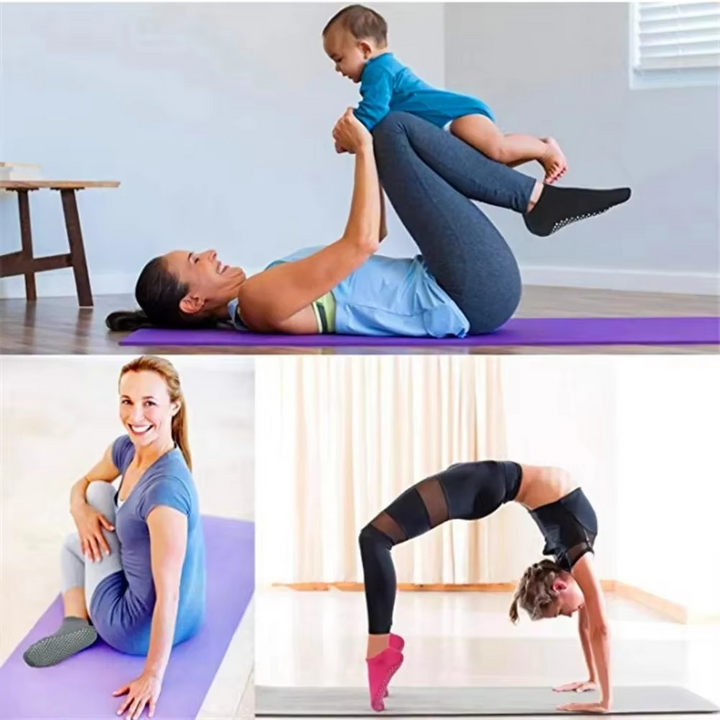 Skanto | Kvinner Anti Skli Bomull Yoga Sokker for Trampoline og Sport