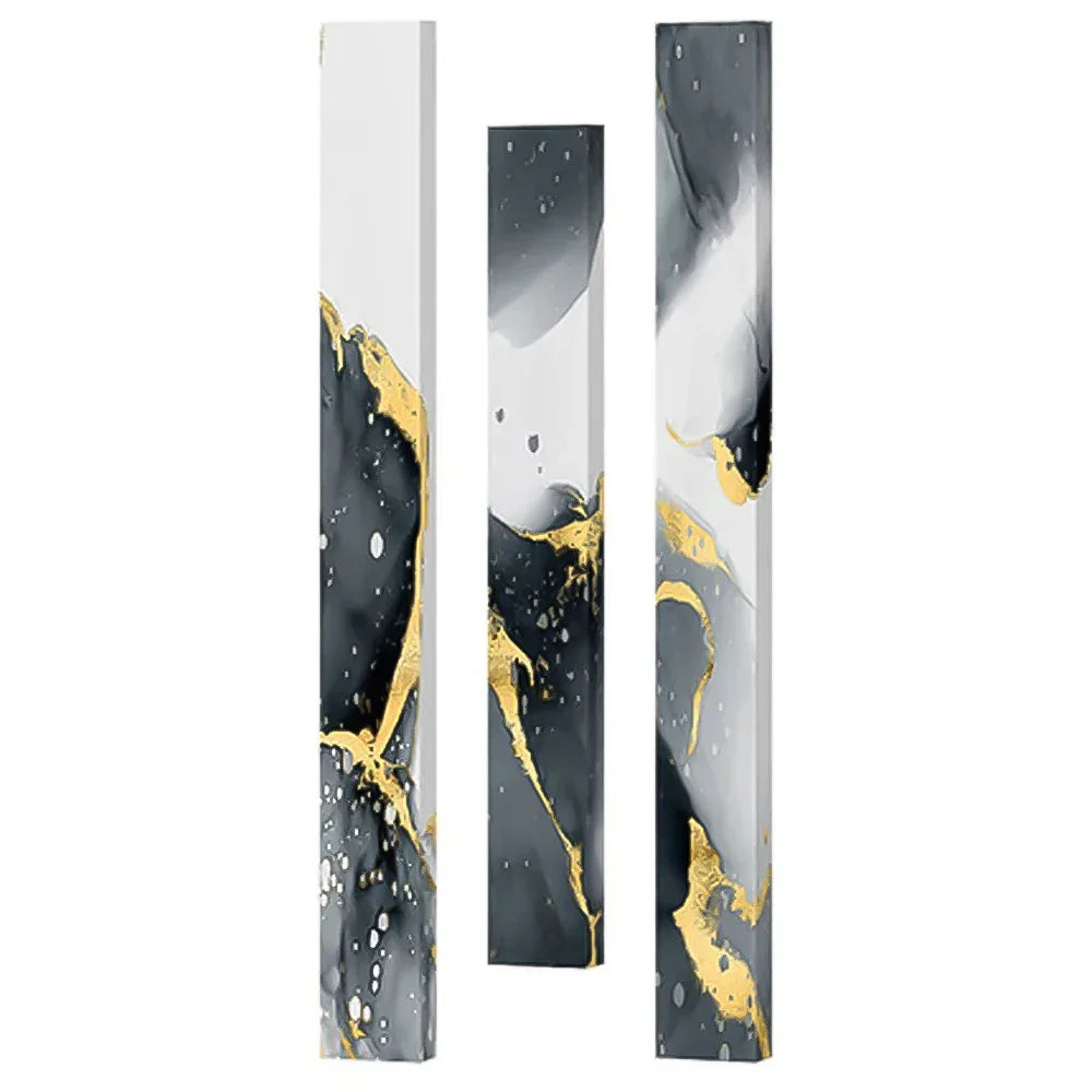 Abstrakt Grå Flytende Marmor Veggkunst Fine Art Lerretstrykk Høy Vertikal Slank Format Bilder For Moderne Loft Leilighet Stue Kontorinnredning | Skanto