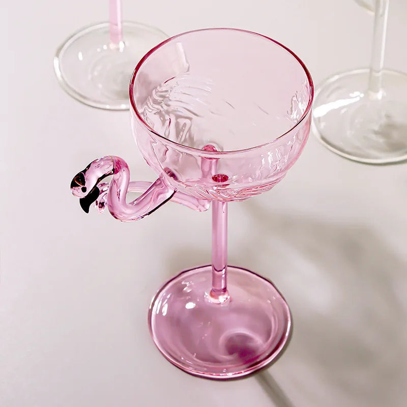 Rosa Flamingo Cocktailglass med klare fester