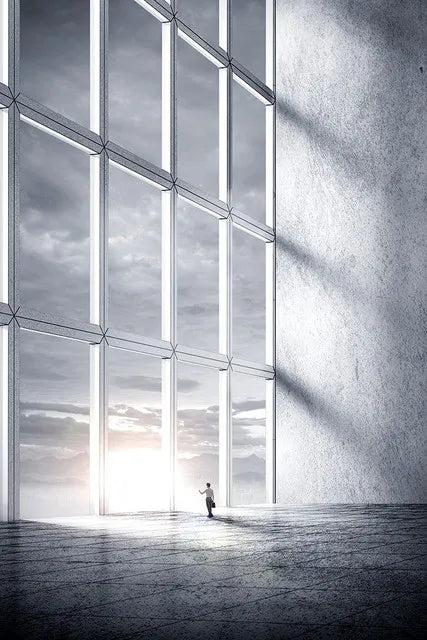Moderne Geometriske Arkitektoniske Landskaps Veggkunst Fine Art Lerret Utskrifter Bilder For Studio Hjemme Kontor Entré Inspirerende Kunst Dekor | Skanto