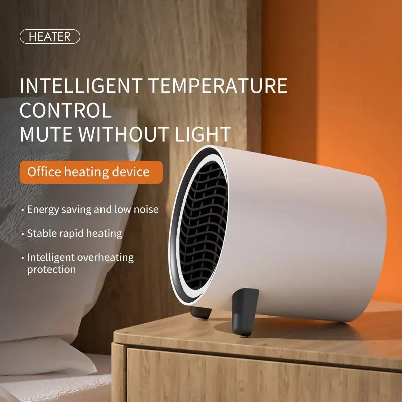Skanto | Mini Skrivebordsvarmer | 600W | Rask oppvarming & Energibesparing | Bærbar & Stillegående | EU-plugg