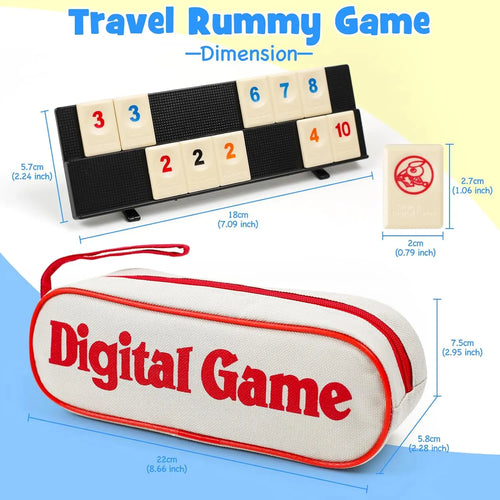 Bærbar Mahjong Spillsett - Rummy Brettspill for Voksne og Familietreff, Perfekt for Reise