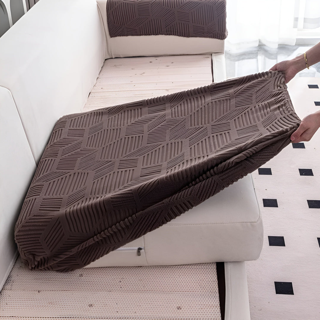 Jacquard sofabukser med geometrisk patruljemønster - mykt og dyreprint | Ideell for beskyttelse og koselige oppholdsrom