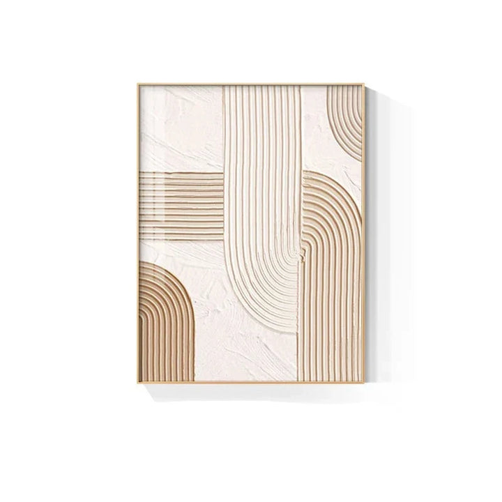 Moderne Abstrakt Beige Geometriske Linjer Veggkunst Fine Art Lerretsutskrifter Bilder For Stue Spisestue Hjemmekontor Dekor | Skanto