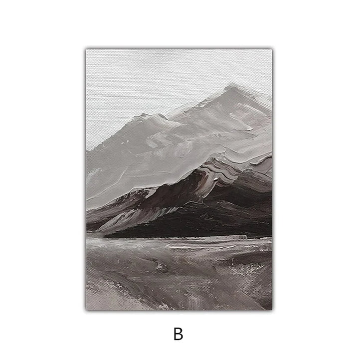 Abstract Grå Fjell Landskap Veggkunst Fine Art Lerretsutskrifter Bilder For Moderne Leilighet Stue Spisestue Kunst Dekor | Skanto