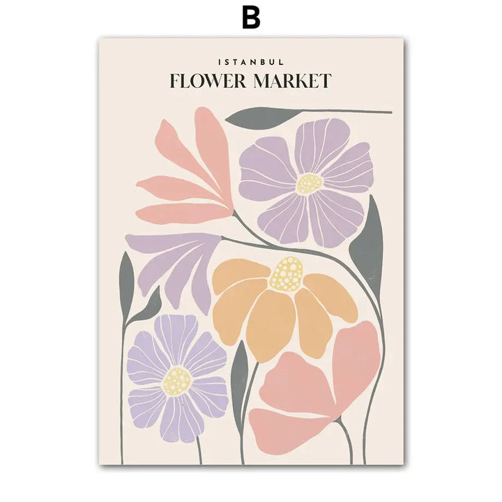 Rosa Lavendel Daisy Blomst Marked Plakater Veggkunst Fine Art Lerret Utskrifter Pastell Blomster Bilder For Stue Soverom Kunst Dekor | Skanto