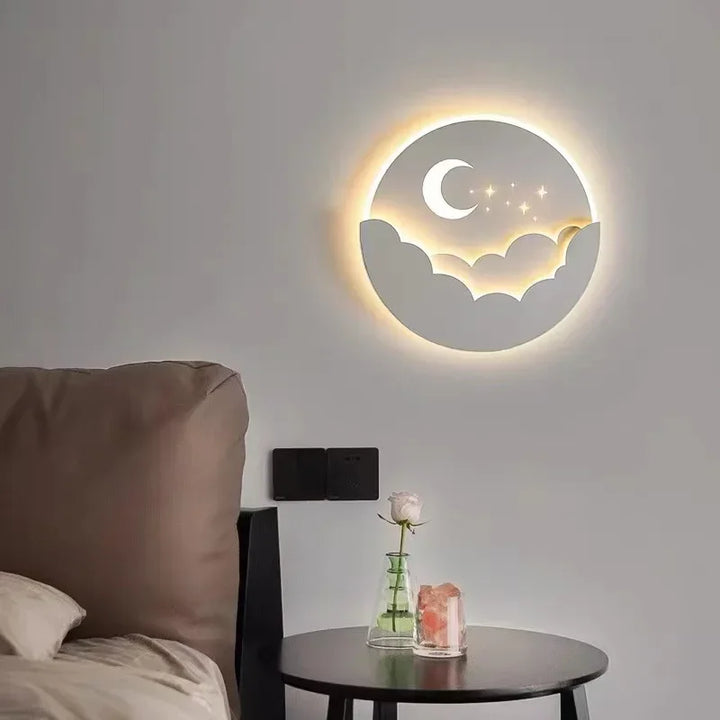 Skanto | Magisk LED Vegglampe – Måne & Stjerner Nattlys