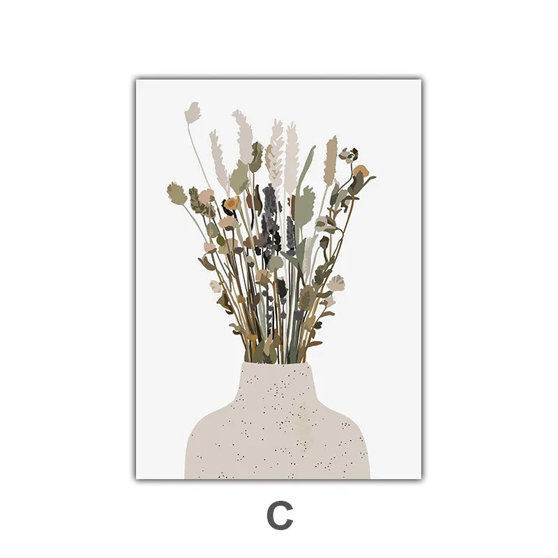 Minimalist akvarell kaktus potteplante grønne blader veggkunst fine kunst lerret utskrifter bilder for spisestue stue kunstdekor | Skanto