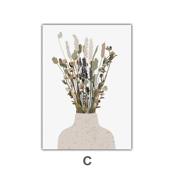 Minimalist akvarell kaktus potteplante grønne blader veggkunst fine kunst lerret utskrifter bilder for spisestue stue kunstdekor | Skanto