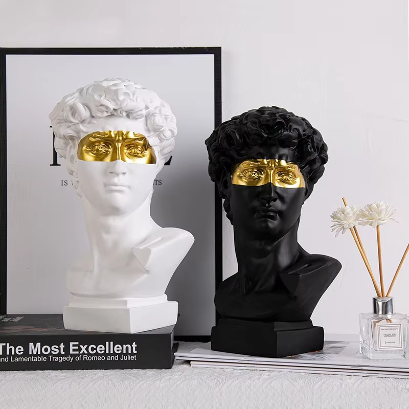 Skanto | Moderne David Bust Skulptur - Abstrakt Harpiks Studie for Moderne Dekor