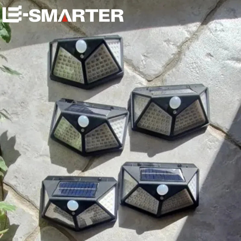 Solarvegglys Utendørs 100 LED med bevegelsessensor | Skanto