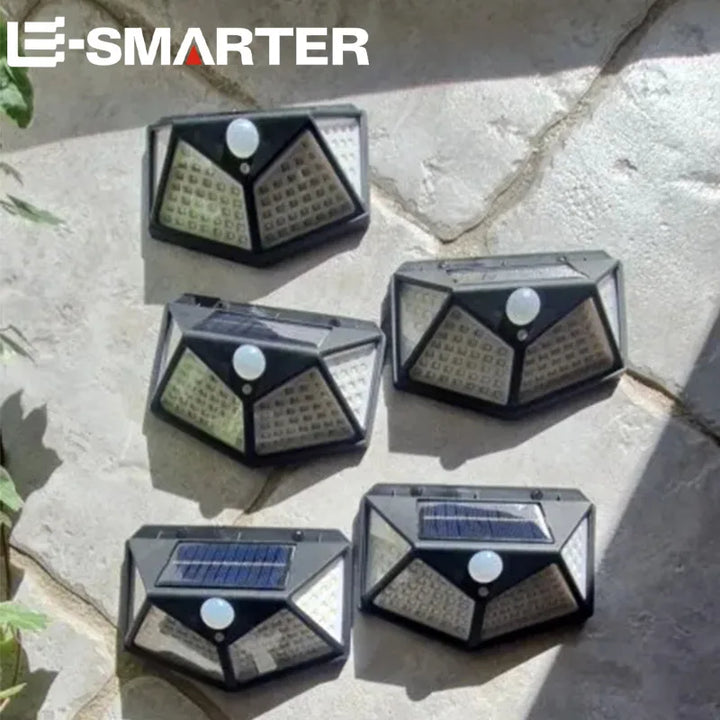 Solarvegglys Utendørs 100 LED med bevegelsessensor | Skanto