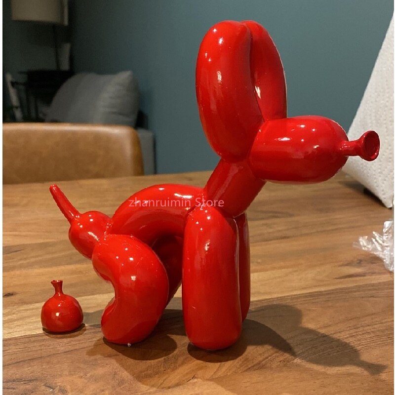 Skanto | Ballonghund Skulptur, Ballongkunst Statue, Mini Samlefigur, Hjemmedekorasjon, Harpiksk Figur, Skrivebordsdekorasjoner, Romdekorasjon