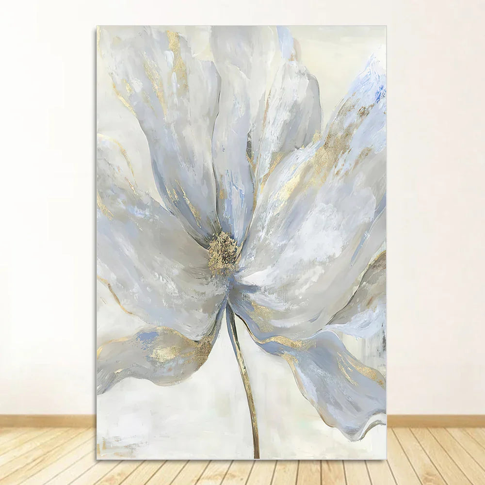Enkel blå blomster veggkunst fine kunsttrykk på lerret moderne abstrakte botaniske bilder for stue soverom moderne interiør | Skanto