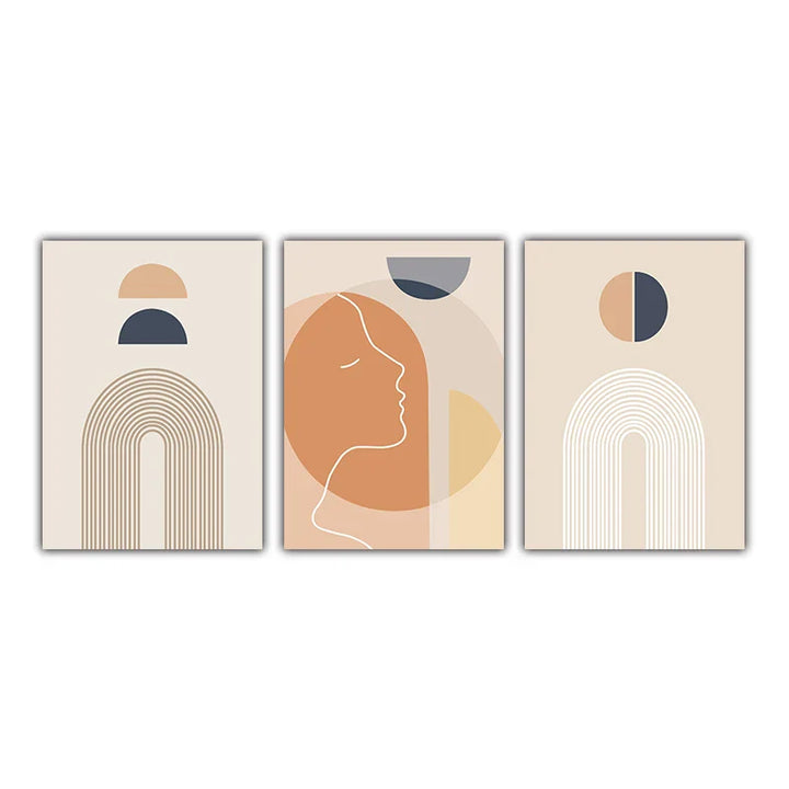 Minimalist Abstrakt Solgeometri Veggkunst Fine Art Lerretsutskrifter Bilder For Stue Soverom, Hjemmekontor Kunst Dekor | Skanto