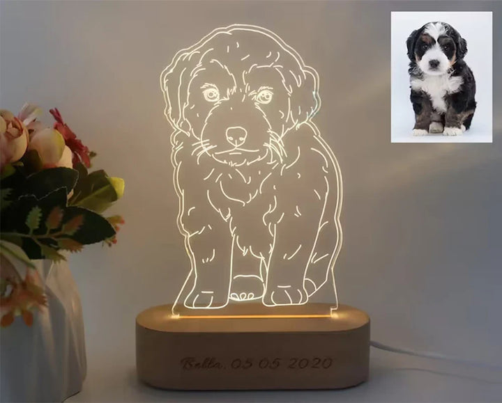 Skanto | Personlig 3D-foto-lampe: Individuell foto og tekst nattlys - Ideell for Valentinsdag, bryllup, jubileum, bursdagsgaver