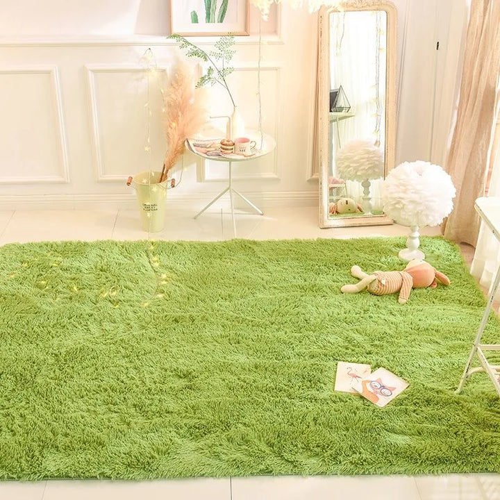Flauschiger, ultraweicher, rutschfester Teppich mit Memory-Schaum-Kissen