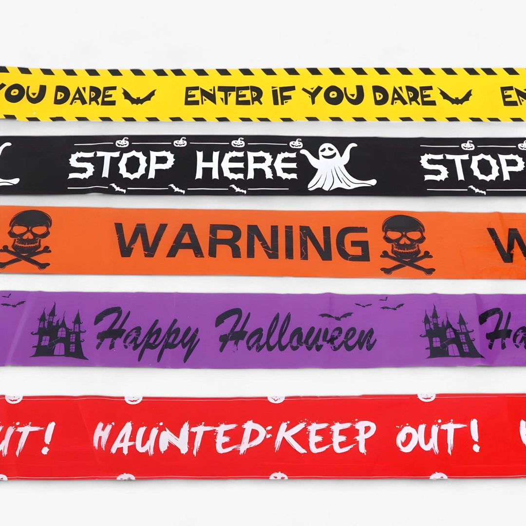 Skanto | Bandeau Advarsel Skull Halloween - Spooky Party Dekorasjon