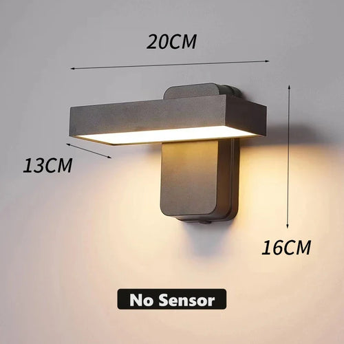 Skanto | LED Utendørs Vegglampe VarioLux | Bevegelsessensor & IP65 | Rotérbar | 30–50 cm