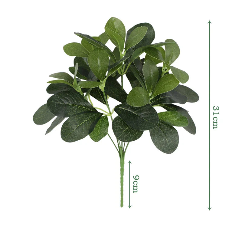Skanto | Kunstig Plante EverLeaf 33 | 33 cm | Med Stilken & Blader | Lavt vedlikehold Dekor for Hjem & Kontor