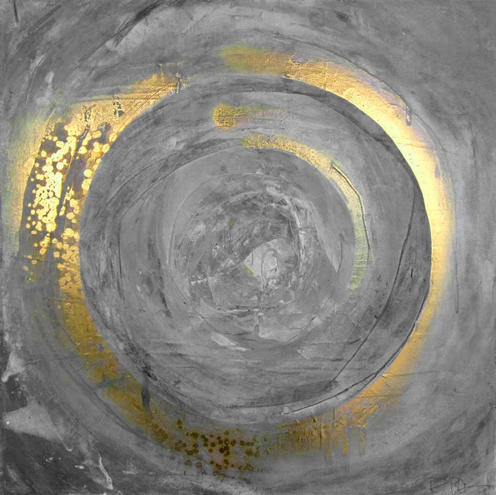 Blå Gylden Virvel Sirkel Veggkunst Fine Art Lerret Utskrifter Firkantet Format Abstrakte Bilder For Stue Soverom Hjemmekontor Kunst Decor | Skanto