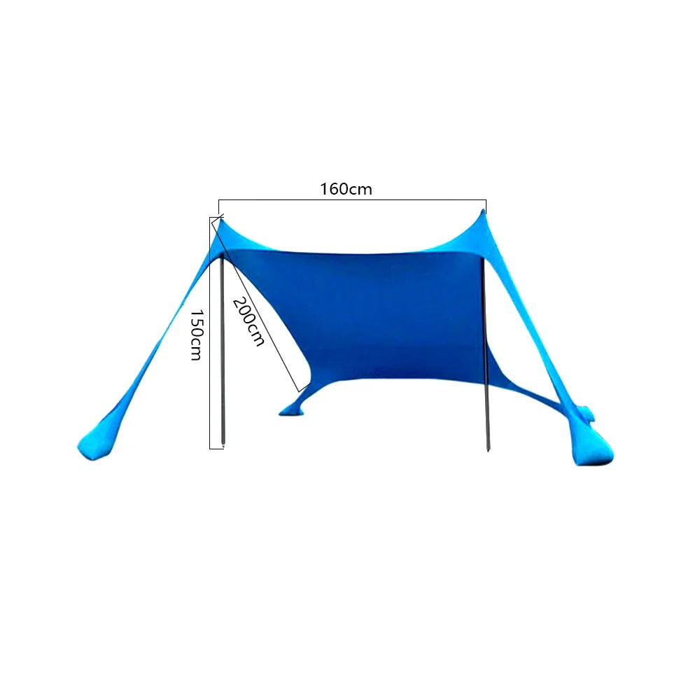 Skanto | Solaviva Strandtelt med UV-beskyttelse UPF50+ | Vindbestandig & Vanntett | For 3–4 personer | 200×200×170 cm