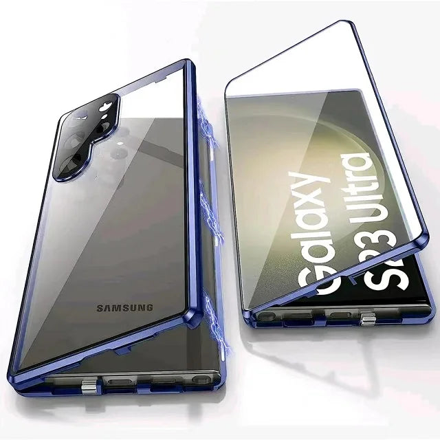 Skanto | Metall Aluminiumlegering 360-deksel med sikkerhetslukking for Samsung Galaxy S24-S23 Serie