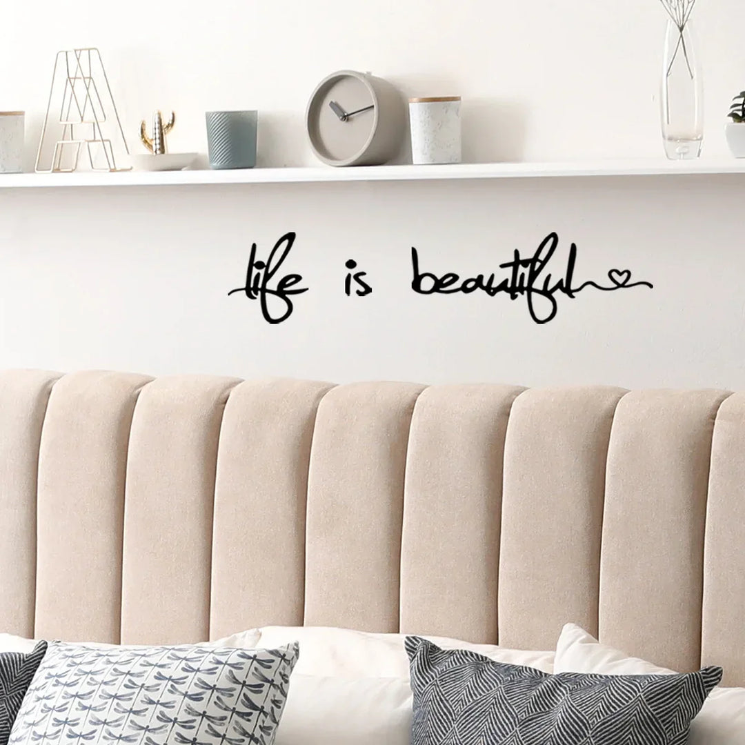Beautiful Life Inspirational Wall Sticker Avtagbar Peel and Stick Daglig Mantra Veggdekal Kreativ DIY Hjemmedekor For Stue Soverom Spisestue | Skanto