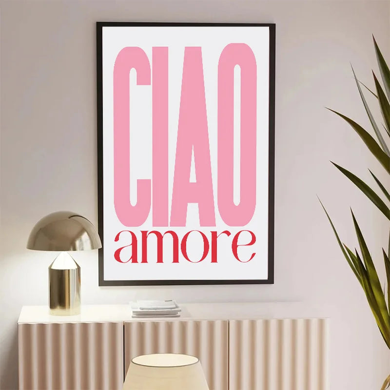 Rosa Retro Kjærlighet Sitat Veggkunst Fine Art Lerretsutskrifter Typografiske Bilder For Soverom Stue Hotellrom Moderne Leilighet Veggkunst Dekor | Skanto