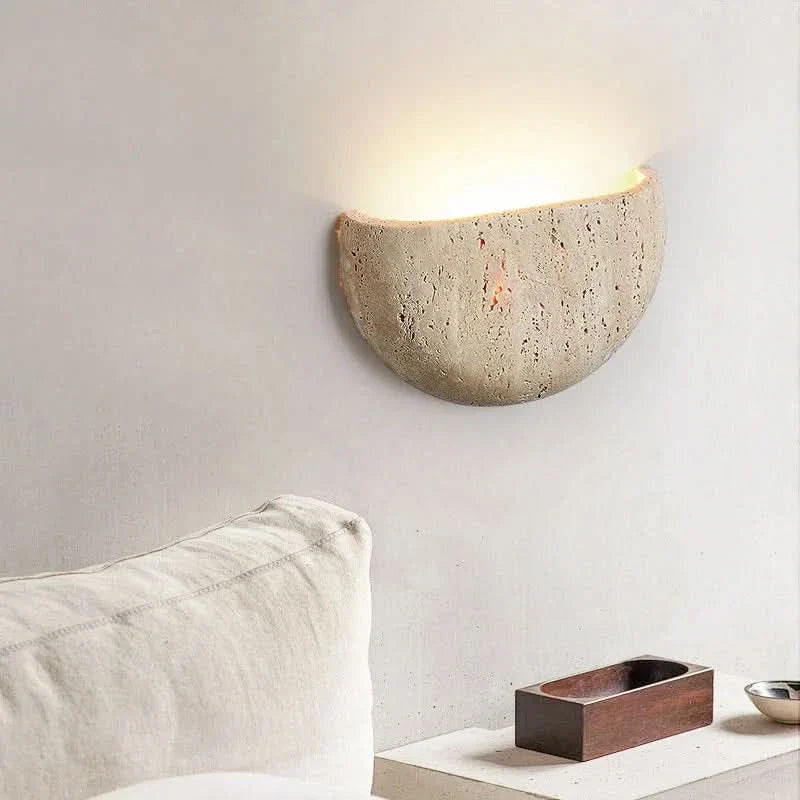Skanto | Stone Wall Lamp – Retro Wabi-Sabi LED Lys