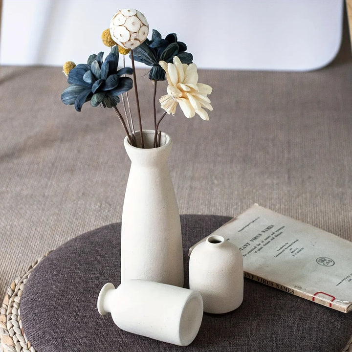 Skanto Vase Sett Av 3, Blomster Vaser For Rustikk Hjemmedekor, Moderne Bondegård Dekor, Stue Dekor, Hylle Dekor, Bord Dekor