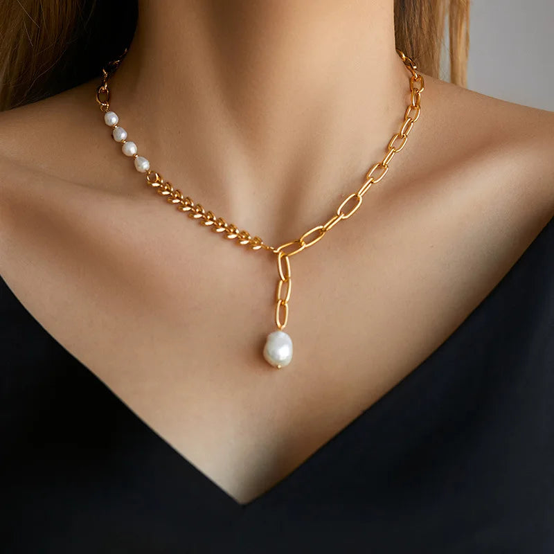 Skanto | 18k Minimal Mix Kjede Lariat Halskjede