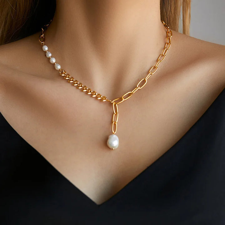 Skanto | 18k Minimal Mix Kjede Lariat Halskjede