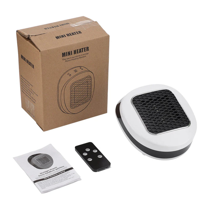 Skanto | ThermoLux Mini Veggvarmer 600W | Kompakt Elektrisk Varmer med Fjernkontroll | Vegguttak Varmer med Termostat & Timer | Rask Varme på 3 Sekunder
