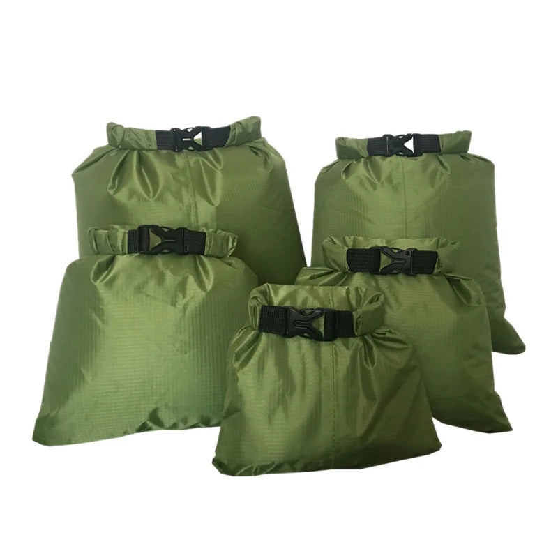 Skanto | Dry Bag Set Sealon | Vanntett & Sandfri | 5-delt sett (1,5L–6L) | For reise, strand & utendørs
