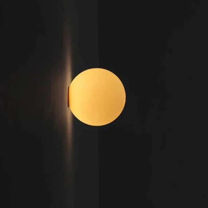 Skanto | Modern White Milk Glass Circular Wall Lamp