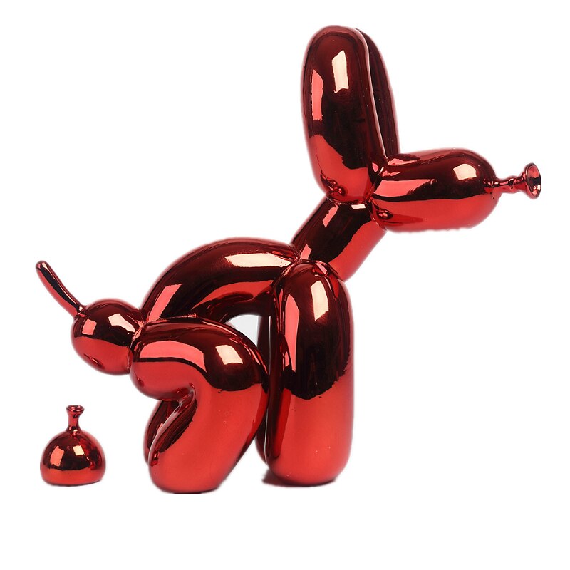 Skanto | Ballonghund Skulptur, Ballongkunst Statue, Mini Samlefigur, Hjemmedekorasjon, Harpiksk Figur, Skrivebordsdekorasjoner, Romdekorasjon