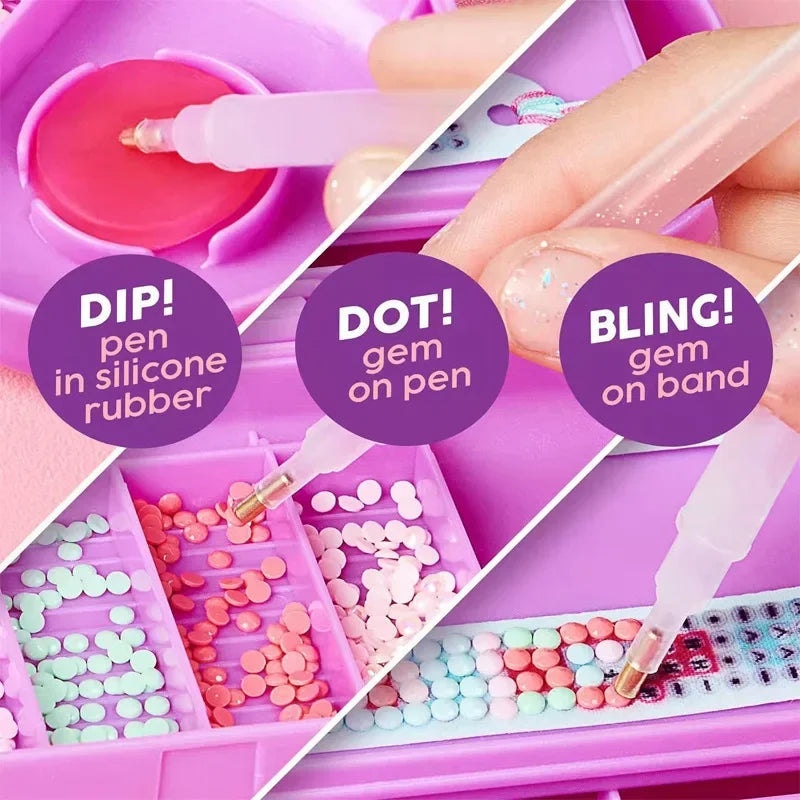 Justerbar DIY diamantmaleriarmbånd for barn og voksne - Kreativ smykker håndverk med broderikunster
