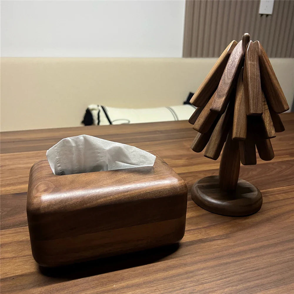 Skanto | Valnøtt Coaster Set - Beskytt overflatene dine med treformede coasters