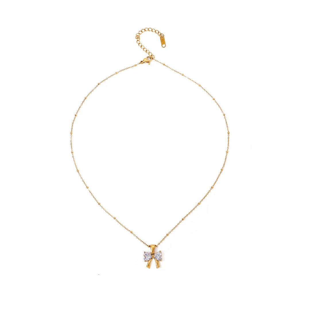 Skanto | Delikat Feminine Diamant Sløyfe Halskjede