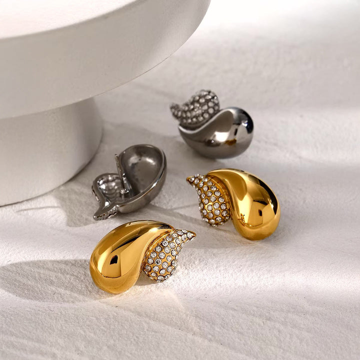 Skanto | 18k diamantbelagte doble dråpeøredobber