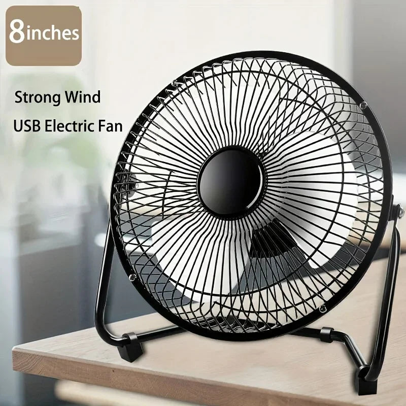 4/6/8 Tommer Desktop Bærbar USB Elektrisk Vifte – 2-Hastighets Justerbar Mini Skrivebord Vifte med 4 Blader & 360° Rotasjon for Sterk Luftstrøm | Skanto