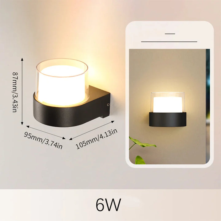 Skanto | LED Utendørs Vegglampe AuroBeam | IP66 Vanntett | Bevegelsessensor & Skumringssensor | 6W / 12W