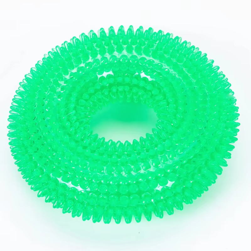 Skanto | Holdbar Interaktivt Squeaky Hundetreningsring - TPR Gummi Tannrensere
