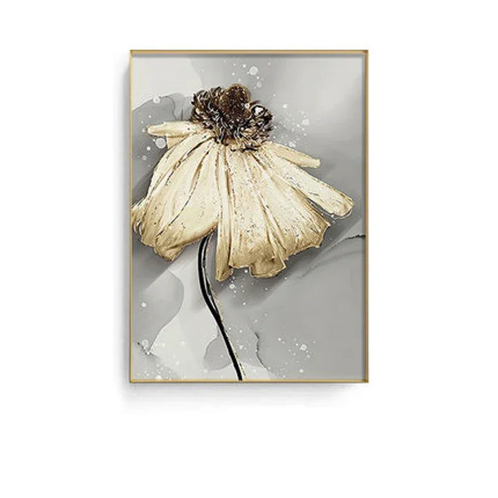 Moderne abstrakte florale veggkunst Fine Art lerrettrykk blå grå botaniske bilder for stue soverom veggkunst dekor | Skanto