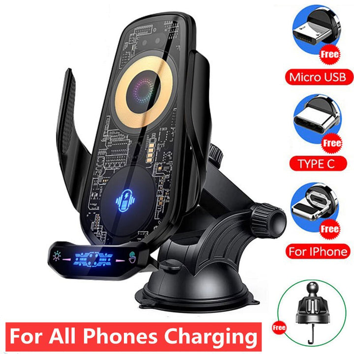 Skanto | Automatisk Magnetisk Trådløs Lading Bil Telefon Holder